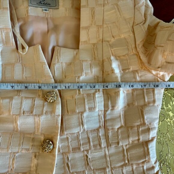 Victor Costa for Nahdreé Jacket Skirt 2 Pc Set,Blush Peach, Elegant Suit Sz 10 - Picture 7 of 16
